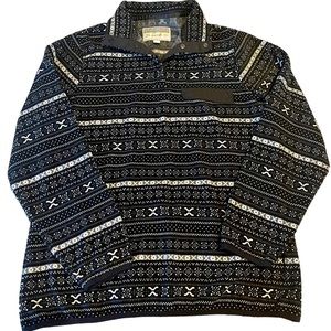 Jachs Cabin Three Button Fleece Pullover Nordic Print